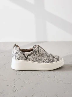 serpent - Baskets Signature en cuir à plateforme compensée épaisse