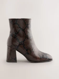 Serpent Marron chocolat - Bottes à talon carré à bout carré Forever Comfort®