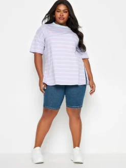 Short cycliste Yours Curve Pull On en jean stretch