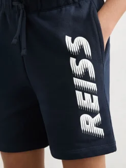 Short Reiss Terek en coton à cordon de serrage et imprimé logo
