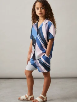 Short Reiss Tommi imprimé avec cordon de serrage à la taille