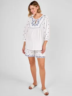 Shorts de maternité JoJo Maman Bébé brodé