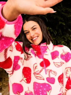 Skinnydip Polaire longue cerise et fraise