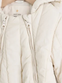 Slogan écru Little One Back - Combinaison de bébé matelassée en nylon