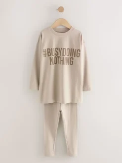 Slogan de Neutre - Lot de 3 leggings de pyjama (3-16ans)