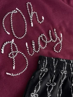 Slogan marron chocolat - Ensemble pyjama short