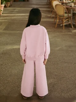 Slogan rose - Ensemble Sweat-shirt et jogging ample (3-16ans)