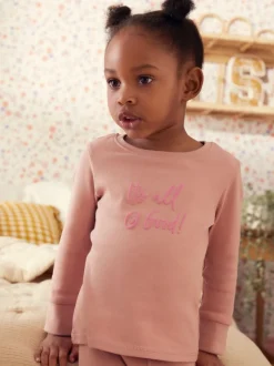 Slogan rose/jaune - Lot de 3 pyjamas confortables imprimés (9mois à12ans)