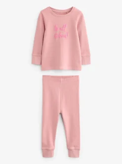 Slogan rose/jaune - Lot de 3 pyjamas confortables imprimés (9mois à12ans)