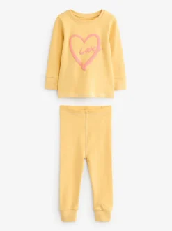 Slogan rose/jaune - Lot de 3 pyjamas confortables imprimés (9mois à12ans)