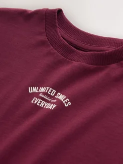 Slogan rouge baie - T-shirt Manches courtes Back Imprimé (3mths-7yrs)