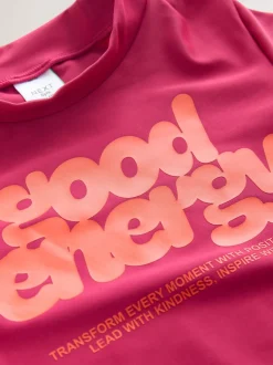 Slogan rouge/orange - Bikini à manches longues (3-16ans)