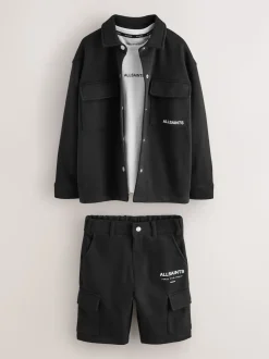 smALLSAINTS Sweat Veste-chemise T-shirt et Shorts 3 Pieces Ensemble