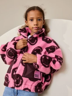 Smiley rose/baie - Zip Up Borg Jacket (3-16yrs)