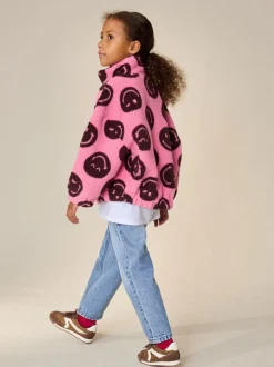 Smiley rose/baie - Zip Up Borg Jacket (3-16yrs)