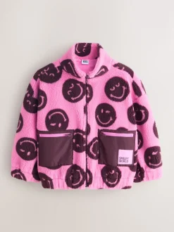 Smiley rose/baie - Zip Up Borg Jacket (3-16yrs)