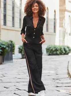 Sosandar Side Rayure Button Front Combinaison