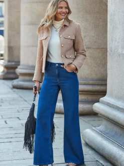 Sosandar veste en boucle à boutons dorés