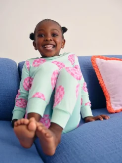 Sourire rose/vert - Lot de 3 pyjamas Snuggle (9mois-12ans)