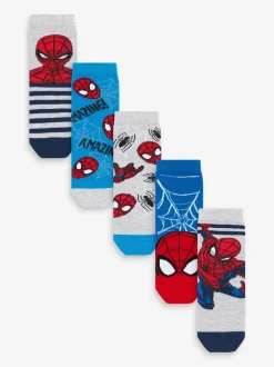 Spiderman - Lot 5 paires de chaussettes Character riches en coton