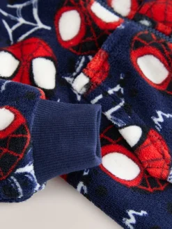 Spiderman bleu marine/rouge - Tout-en-un sous licence en polaire (9mois à10ans)