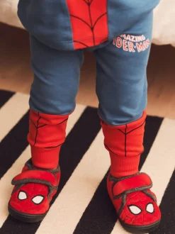 Spiderman Marvel rouge - Chaussons imprimés semelle à fermeture tactile