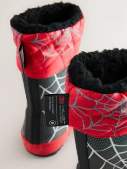 Spiderman noir/rouge - Bottes en caoutchouc thermique Thinsulate™ avec extrémité doublée
