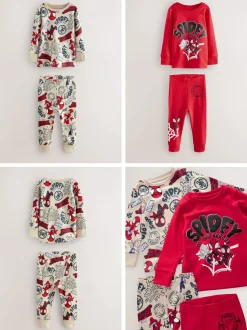 Spidey et Friends Rouge/Écru Cream - Lot de 2 pyjamas Snuggle (12mois-8ans)