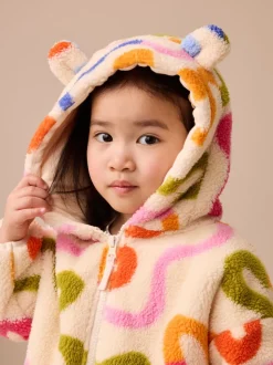 Squiggle arc-en-ciel crème - Polaire zippée (3mois-7ans)