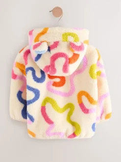 Squiggle arc-en-ciel crème - Polaire zippée (3mois-7ans)