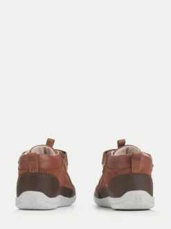 Start-Rite Rove Bottes de marche à double bande en cuir et Daim Marron pour enfant