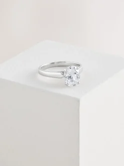 Sterling Argent - Solitaire ovale