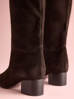 Suede Brune - Bottes Tabitha Simmons x Next Cassidy à talons carrés