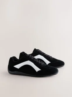 Suede noire - Baskets à lacets Forever Comfort® en cuir à semelle slim