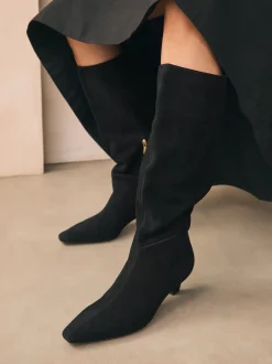 Suede noire - Bottes à talons Forever Comfort® à bout pointu