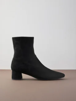 Suede noire - Bottines Motionflex à talon bloc