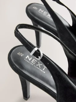 Suede noire - Chaussures à talons Forever Comfort® pointus en cuir avec nœud et bride arrière