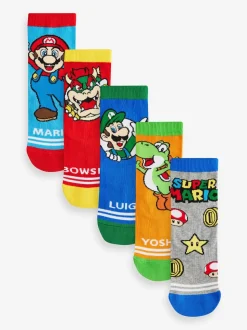 Super Mario - Lot 5 paires de chaussettes Character riches en coton