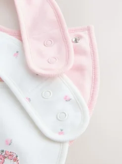 Sœur rose/blanc - Lot de 2 bavoirs bébé familial