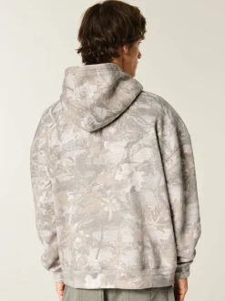 Sweat à capuche Hollister gris à logo imprimé camouflage