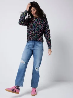 Sweat-shirt classique SCAMP & DUDE avec léopard et éclair