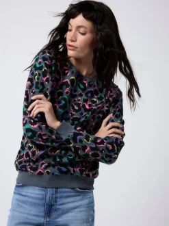 Sweat-shirt classique SCAMP & DUDE avec léopard et éclair