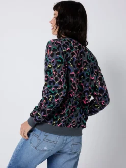 Sweat-shirt classique SCAMP & DUDE avec léopard et éclair