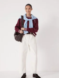 Sweat-shirt Hush rayé côtelé à manches raglan