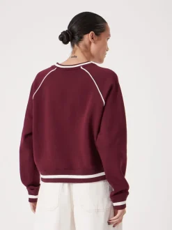 Sweat-shirt Hush rayé côtelé à manches raglan