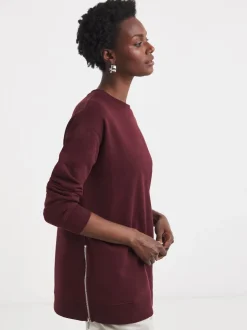 Sweat-shirt long JD Williams zippé sur le côté