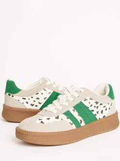 Tache blanche - Baskets de sport Friends Like These à lacets rétro à semelle en gomme