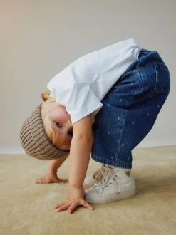 Tache bleue - Jean barrel Pullon (3mois à7ans)