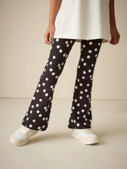 Tache noire/blanche - Leggings évasés à côtes (3-16ans)
