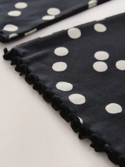 Tache noire/blanche - Leggings évasés à côtes (3-16ans)